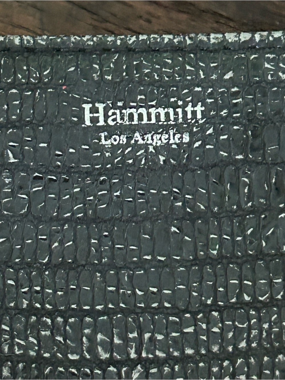 Black crocodile-embossed leather Hammitt Los Angeles crossbody bag - Picture 10 of 13